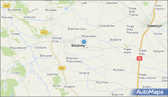 mapa Skrajnia Blizanowska, Skrajnia Blizanowska na mapie Targeo